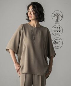 la.f...(大きいサイズ) / ラ・エフ(おおきいサイズ) シャツ・ブラウス | 【大きいサイズ】【旅楽シリーズ/極】メランジツイルブラウス≪洗濯機で洗える≫