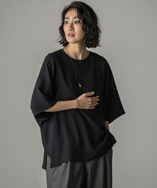 la.f...(大きいサイズ) / ラ・エフ(おおきいサイズ) シャツ・ブラウス | 【大きいサイズ】【旅楽シリーズ/極】メランジツイルブラウス≪洗濯機で洗える≫ | 詳細1