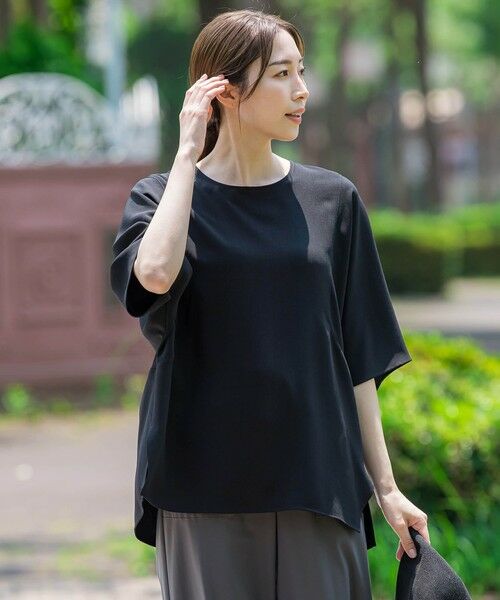 la.f...(大きいサイズ) / ラ・エフ(おおきいサイズ) シャツ・ブラウス | 【大きいサイズ】【旅楽シリーズ/極】メランジツイルブラウス≪洗濯機で洗える≫ | 詳細9