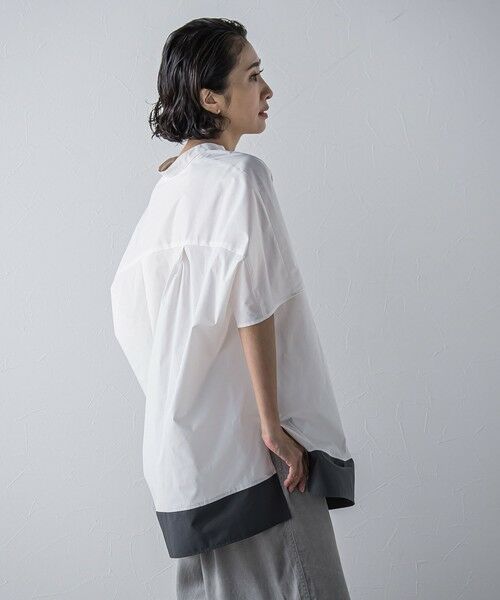 la.f...(大きいサイズ) / ラ・エフ(おおきいサイズ) シャツ・ブラウス | 【大きいサイズ】裾配色スキッパーシャツ≪洗濯機で洗える≫ | 詳細2