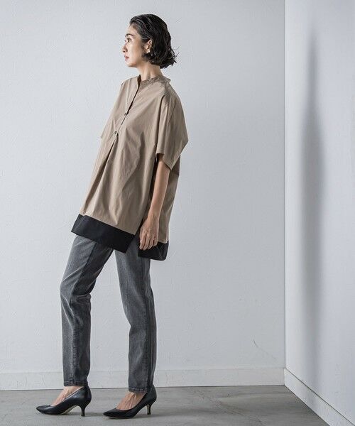 la.f...(大きいサイズ) / ラ・エフ(おおきいサイズ) シャツ・ブラウス | 【大きいサイズ】裾配色スキッパーシャツ≪洗濯機で洗える≫ | 詳細11