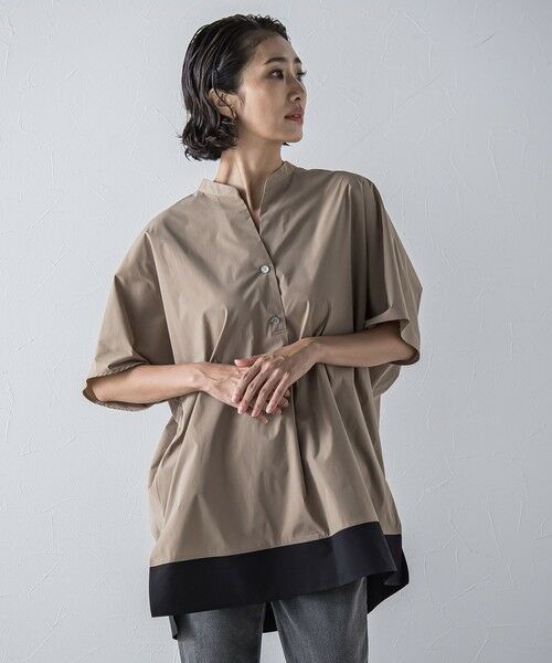 la.f...(大きいサイズ) / ラ・エフ(おおきいサイズ) シャツ・ブラウス | 【大きいサイズ】裾配色スキッパーシャツ≪洗濯機で洗える≫ | 詳細6