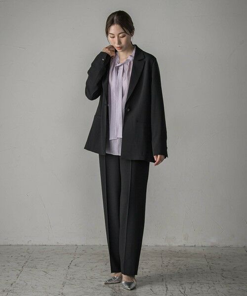 la.f...(大きいサイズ) / ラ・エフ(おおきいサイズ) テーラードジャケット | 【大きいサイズ】【旅楽シリーズ/極】メランジツイルジャケット≪手洗い可能≫ | 詳細10