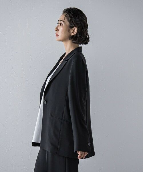 la.f...(大きいサイズ) / ラ・エフ(おおきいサイズ) テーラードジャケット | 【大きいサイズ】【旅楽シリーズ/極】メランジツイルジャケット≪手洗い可能≫ | 詳細2