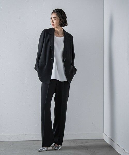 la.f...(大きいサイズ) / ラ・エフ(おおきいサイズ) テーラードジャケット | 【大きいサイズ】【旅楽シリーズ/極】メランジツイルジャケット≪手洗い可能≫ | 詳細4