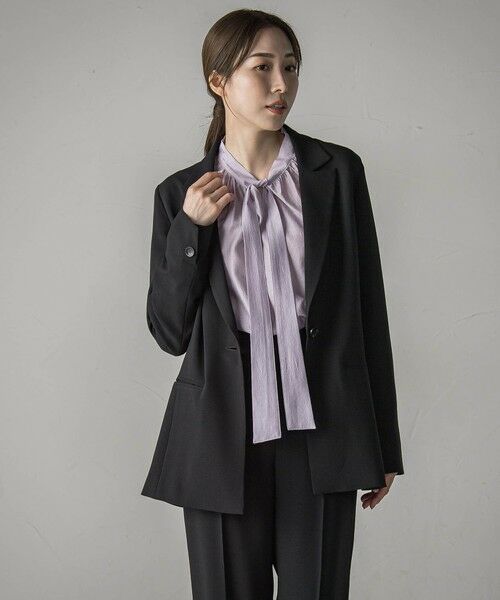 la.f...(大きいサイズ) / ラ・エフ(おおきいサイズ) テーラードジャケット | 【大きいサイズ】【旅楽シリーズ/極】メランジツイルジャケット≪手洗い可能≫ | 詳細8