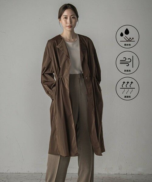 la.f.(大きいサイズ)/ラ・エフ(おおきいサイズ) 【大きいサイズ】ドロストロングコート≪洗濯機で洗える≫ ブラウン 13号 la.f.(大きいサイズ)/ラ・エフ(おおきいサイズ) 【大きいサイズ】ドロストロングコート≪洗濯機で洗える≫ ブラウン 13号