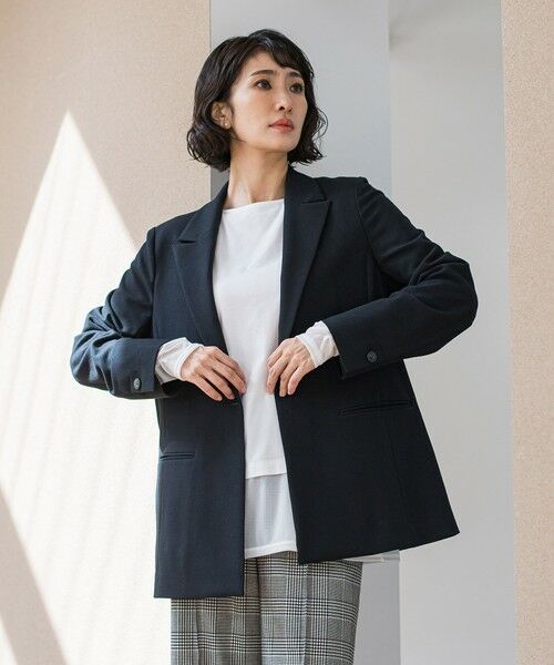 la.f.(大きいサイズ)/ラ・エフ(おおきいサイズ) 【大きいサイズ】ピクシエスタテーラードジャケット&#8810;手洗い可能&#8811; ブラック 13号