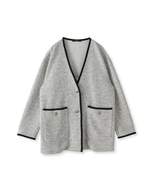 la.f...(大きいサイズ) / ラ・エフ(おおきいサイズ) カットソー | 【大きいサイズ】【biyori】”ストレスフリーな着心地”ツイードジャージカーディガン≪洗濯機で洗える≫ | 詳細7