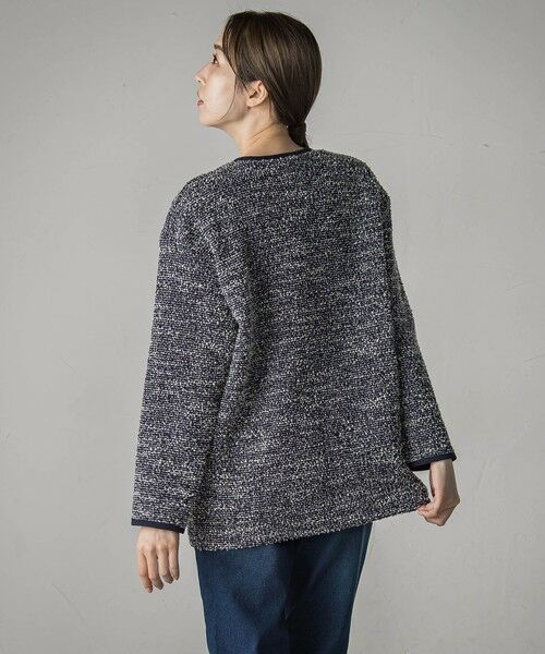 la.f...(大きいサイズ) / ラ・エフ(おおきいサイズ) カットソー | 【大きいサイズ】【biyori】”ストレスフリーな着心地”ツイードジャージカーディガン≪洗濯機で洗える≫ | 詳細10