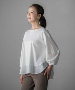 la.f...(大きいサイズ) / ラ・エフ(おおきいサイズ) カットソー | 【大きいサイズ】スムースシフォンカットソー≪洗濯機で洗える≫