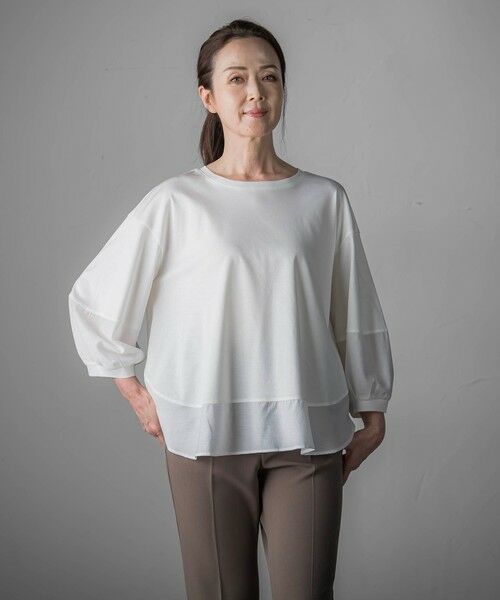 la.f...(大きいサイズ) / ラ・エフ(おおきいサイズ) カットソー | 【大きいサイズ】スムースシフォンカットソー≪洗濯機で洗える≫ | 詳細1