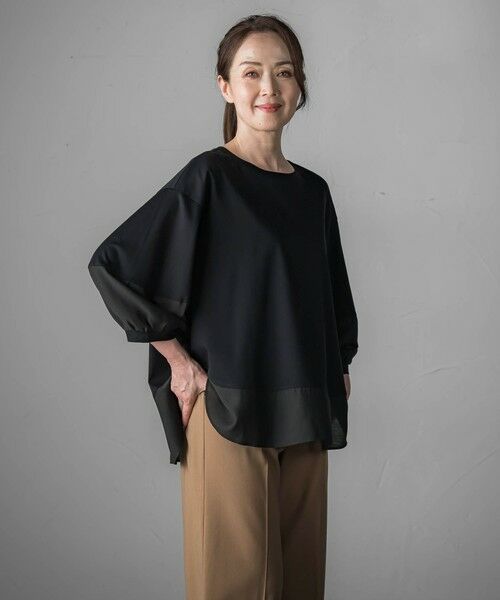 la.f...(大きいサイズ) / ラ・エフ(おおきいサイズ) カットソー | 【大きいサイズ】スムースシフォンカットソー≪洗濯機で洗える≫ | 詳細8