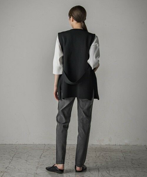 la.f...(大きいサイズ) / ラ・エフ(おおきいサイズ) ニット・セーター | 【大きいサイズ】""後姿もこなれ感""スポンディッシュニットジレ≪手洗い可能≫ | 詳細15