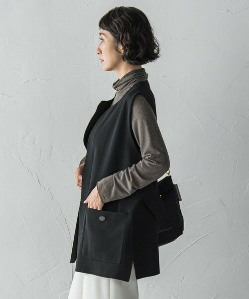 la.f...(大きいサイズ) / ラ・エフ(おおきいサイズ) ニット・セーター | 【大きいサイズ】""後姿もこなれ感""スポンディッシュニットジレ≪手洗い可能≫ | 詳細2