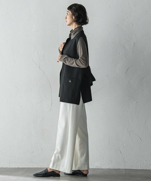 la.f...(大きいサイズ) / ラ・エフ(おおきいサイズ) ニット・セーター | 【大きいサイズ】""後姿もこなれ感""スポンディッシュニットジレ≪手洗い可能≫ | 詳細5