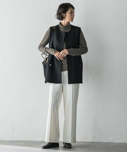 la.f...(大きいサイズ) / ラ・エフ(おおきいサイズ) ニット・セーター | 【大きいサイズ】""後姿もこなれ感""スポンディッシュニットジレ≪手洗い可能≫ | 詳細6