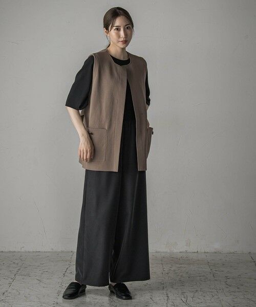 la.f...(大きいサイズ) / ラ・エフ(おおきいサイズ) ニット・セーター | 【大きいサイズ】""後姿もこなれ感""スポンディッシュニットジレ≪手洗い可能≫ | 詳細25