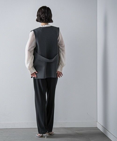 la.f...(大きいサイズ) / ラ・エフ(おおきいサイズ) ニット・セーター | 【大きいサイズ】""後姿もこなれ感""スポンディッシュニットジレ≪手洗い可能≫ | 詳細30