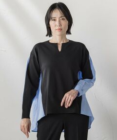 la.f...(大きいサイズ) / ラ・エフ(おおきいサイズ) ニット・セーター | 【大きいサイズ】バックギャザー切り替えニット≪手洗い可能≫