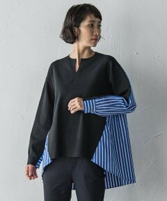 la.f...(大きいサイズ) / ラ・エフ(おおきいサイズ) ニット・セーター | 【大きいサイズ】バックギャザー切り替えニット≪手洗い可能≫