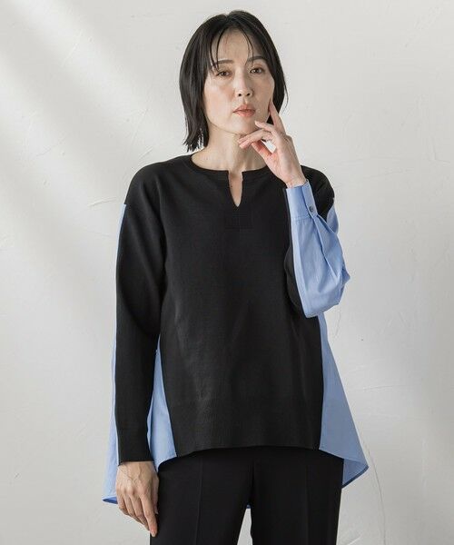 la.f...(大きいサイズ) / ラ・エフ(おおきいサイズ) ニット・セーター | 【大きいサイズ】バックギャザー切り替えニット≪手洗い可能≫ | 詳細4