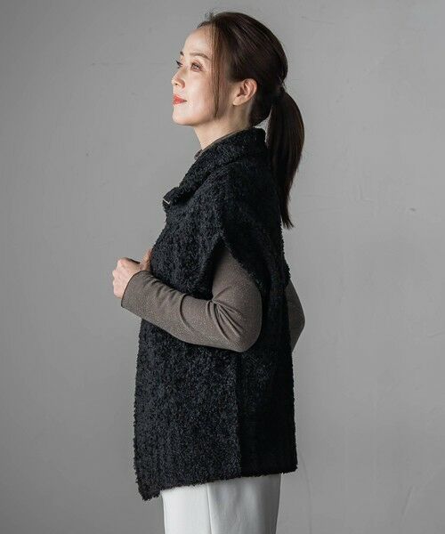 la.f...(大きいサイズ) / ラ・エフ(おおきいサイズ) ニット・セーター | 【大きいサイズ】カーリングヤーンジップジレ≪手洗い可能≫ | 詳細2