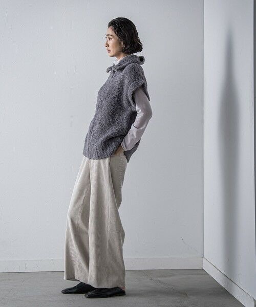 la.f...(大きいサイズ) / ラ・エフ(おおきいサイズ) ニット・セーター | 【大きいサイズ】カーリングヤーンジップジレ≪手洗い可能≫ | 詳細26