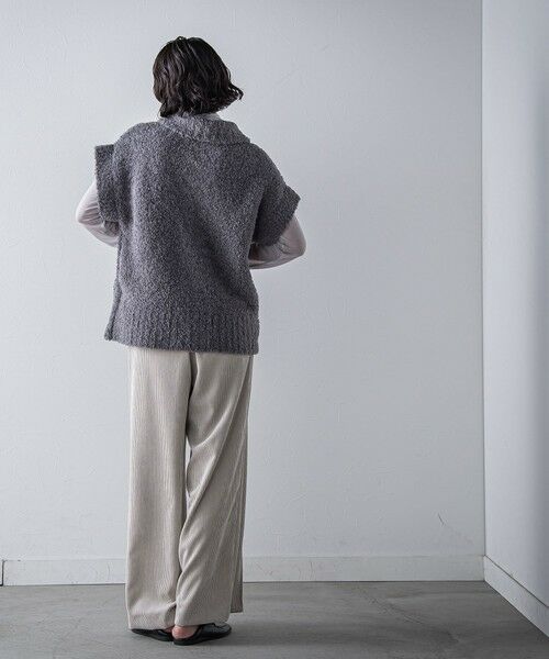 la.f...(大きいサイズ) / ラ・エフ(おおきいサイズ) ニット・セーター | 【大きいサイズ】カーリングヤーンジップジレ≪手洗い可能≫ | 詳細27