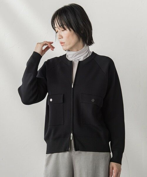 la.f...(大きいサイズ) / ラ・エフ(おおきいサイズ) ニット・セーター | 【大きいサイズ】Wジップニットブルゾン≪手洗い可能≫ | 詳細9