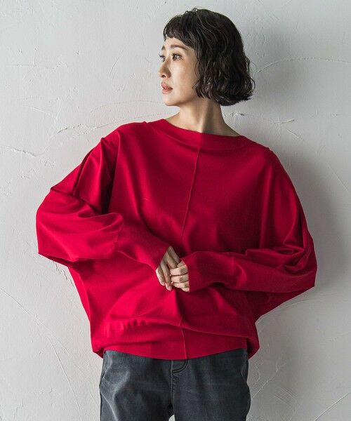 la.f...(大きいサイズ) / ラ・エフ(おおきいサイズ) ニット・セーター | 【大きいサイズ】ストレッチドルマンニット≪手洗い可能≫ | 詳細2