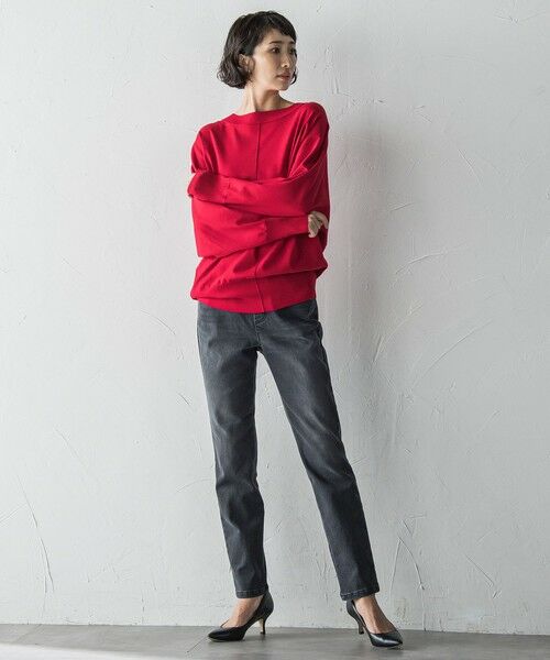 la.f...(大きいサイズ) / ラ・エフ(おおきいサイズ) ニット・セーター | 【大きいサイズ】ストレッチドルマンニット≪手洗い可能≫ | 詳細7