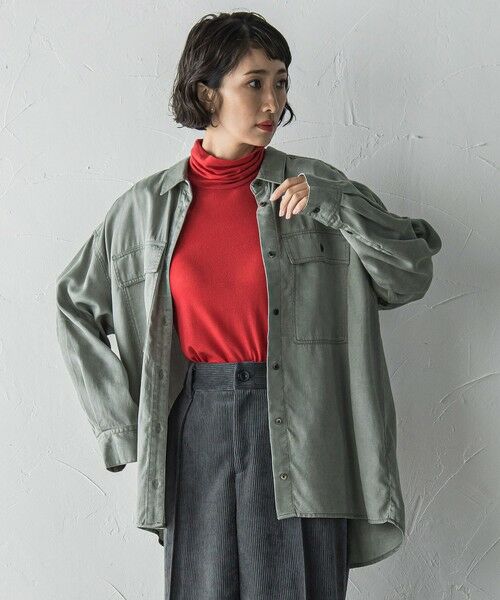 la.f...(大きいサイズ) / ラ・エフ(おおきいサイズ) シャツ・ブラウス | 【大きいサイズ】【biyori】モダールデニムシャツ≪洗濯機で洗える≫ | 詳細13