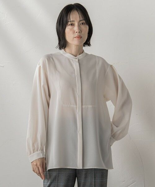 la.f...(大きいサイズ) / ラ・エフ(おおきいサイズ) シャツ・ブラウス | 【大きいサイズ】”とろみ素材で着心地抜群”フィネスボイルブラウス≪洗濯機で洗える≫ | 詳細10