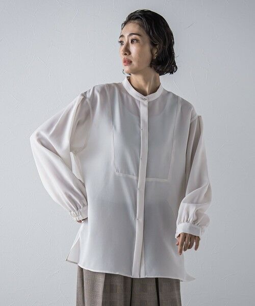 la.f...(大きいサイズ) / ラ・エフ(おおきいサイズ) シャツ・ブラウス | 【大きいサイズ】”とろみ素材で着心地抜群”フィネスボイルブラウス≪洗濯機で洗える≫ | 詳細3