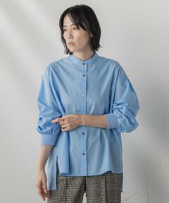 la.f...(大きいサイズ) / ラ・エフ(おおきいサイズ) シャツ・ブラウス | 【大きいサイズ】【biyori/極】""こなれ袖がポイント""バンドカラーシャツ