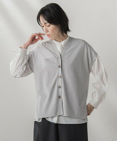 la.f...(大きいサイズ) / ラ・エフ(おおきいサイズ) シャツ・ブラウス | 【大きいサイズ】【biyori/極】""こなれ袖がポイント""バンドカラーシャツ | 詳細17