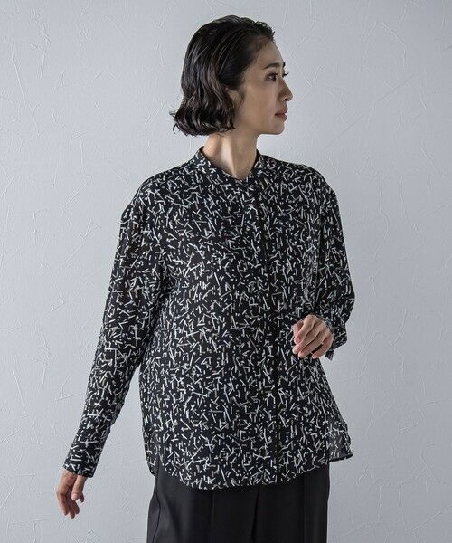 la.f...(大きいサイズ) / ラ・エフ(おおきいサイズ) シャツ・ブラウス | 【大きいサイズ】幾何ドット柄ブリントブラウス≪洗濯機で洗える≫ | 詳細3