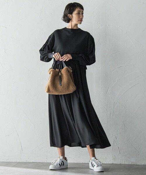 la.f...(大きいサイズ) / ラ・エフ(おおきいサイズ) ロング・マキシ丈ワンピース | 【大きいサイズ】【biyori】デニムドッキングニットワンピース≪手洗い可能≫ | 詳細6