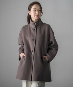 la.f...(大きいサイズ) / ラ・エフ(おおきいサイズ) ダッフルコート | 【大きいサイズ】<極>”軽さと贅沢なぬくもり”スタンドカラーリバーコート