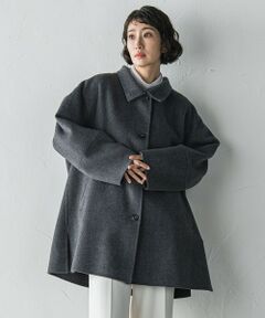 la.f...(大きいサイズ) / ラ・エフ(おおきいサイズ) ダッフルコート | 【大きいサイズ】<極>”軽さと贅沢なぬくもり”スタンドカラーリバーコート