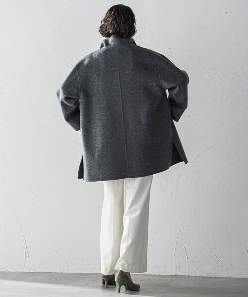 la.f...(大きいサイズ) / ラ・エフ(おおきいサイズ) ダッフルコート | 【大きいサイズ】<極>”軽さと贅沢なぬくもり”スタンドカラーリバーコート | 詳細21