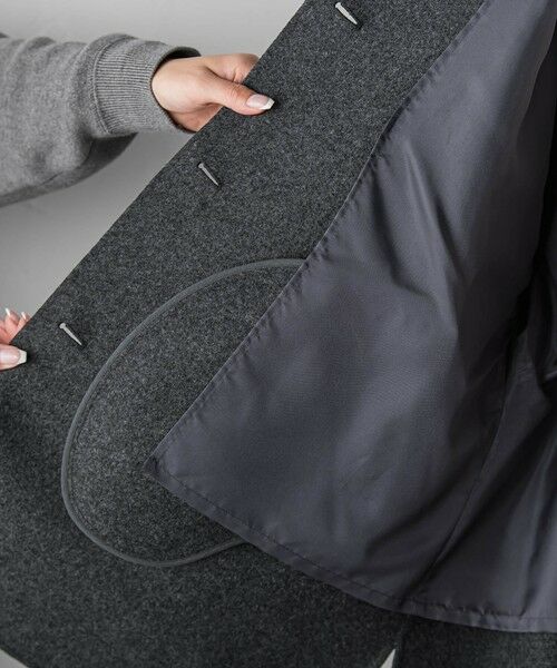 la.f...(大きいサイズ) / ラ・エフ(おおきいサイズ) ダッフルコート | 【大きいサイズ】<極>”軽さと贅沢なぬくもり”スタンドカラーリバーコート | 詳細26