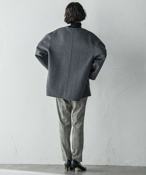 la.f...(大きいサイズ) / ラ・エフ(おおきいサイズ) ダッフルコート | 【大きいサイズ】<極>”軽さと贅沢なぬくもり”ノーカラーリバーコート | 詳細16