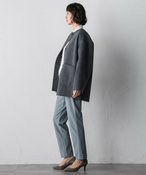 la.f...(大きいサイズ) / ラ・エフ(おおきいサイズ) ダッフルコート | 【大きいサイズ】<極>”軽さと贅沢なぬくもり”ノーカラーリバーコート | 詳細22