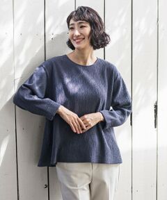 la.f...(大きいサイズ) / ラ・エフ(おおきいサイズ) カットソー | 【大きいサイズ】ツブツブジョーゼットカットソー≪洗濯機で洗える≫