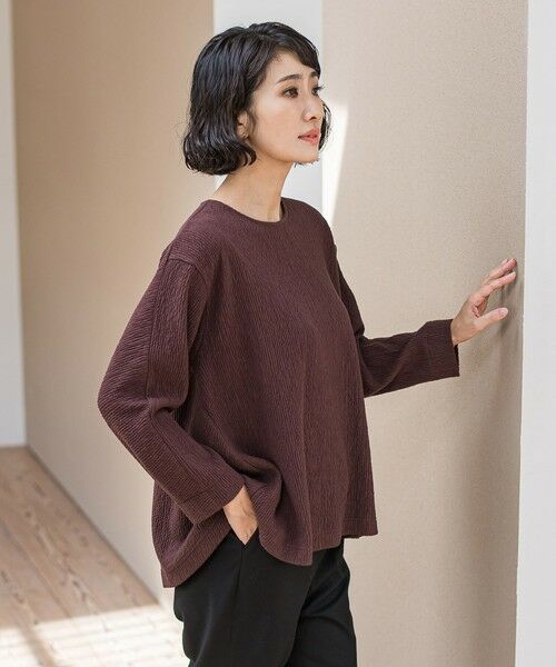 la.f...(大きいサイズ) / ラ・エフ(おおきいサイズ) カットソー | 【大きいサイズ】ツブツブジョーゼットカットソー≪洗濯機で洗える≫ | 詳細7