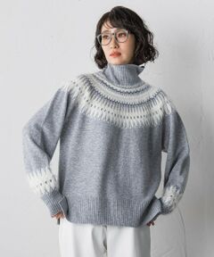 la.f...(大きいサイズ) / ラ・エフ(おおきいサイズ) ニット・セーター | 【大きいサイズ】フェアアイル柄ニット