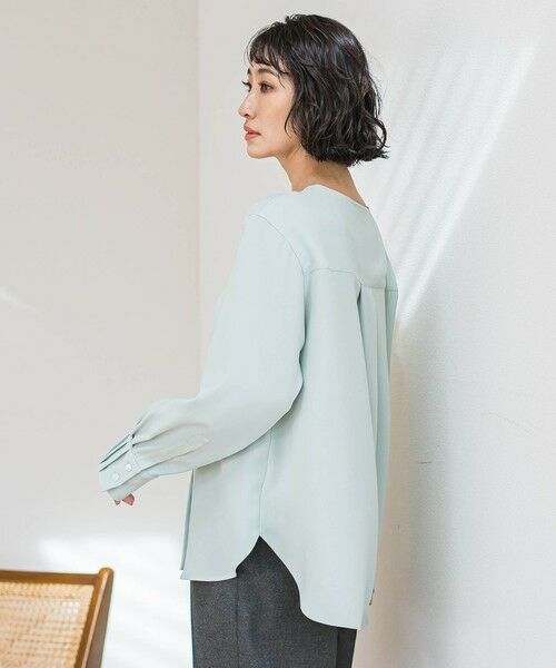 la.f...(大きいサイズ) / ラ・エフ(おおきいサイズ) シャツ・ブラウス | 【大きいサイズ】メランジツイルノーカラーブラウス | 詳細13