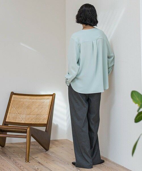 la.f...(大きいサイズ) / ラ・エフ(おおきいサイズ) シャツ・ブラウス | 【大きいサイズ】メランジツイルノーカラーブラウス | 詳細15